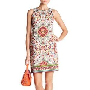 NWOT LONDON TIMES Women's Vibrant Mandala Print Sleeveless Shift Dress Sz 14